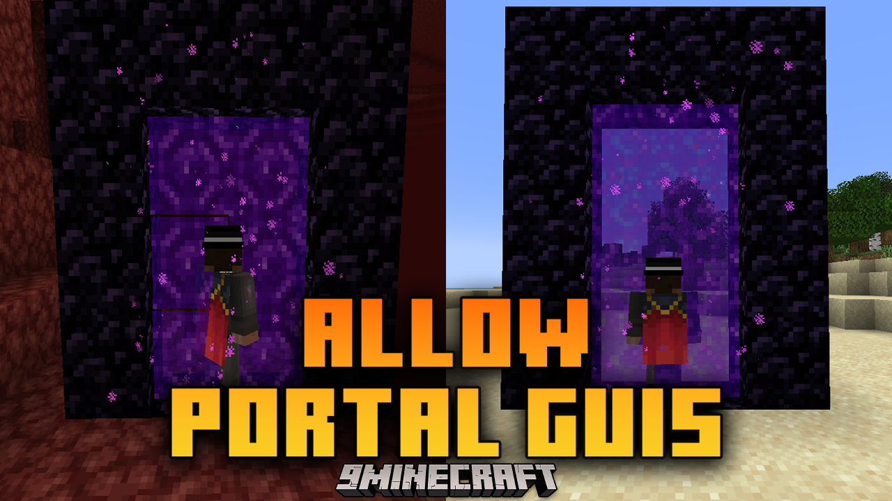 Allow Portal GUIs Mod (1.21.1, 1.20.1) - Access Inventory And Chat In Portals 1