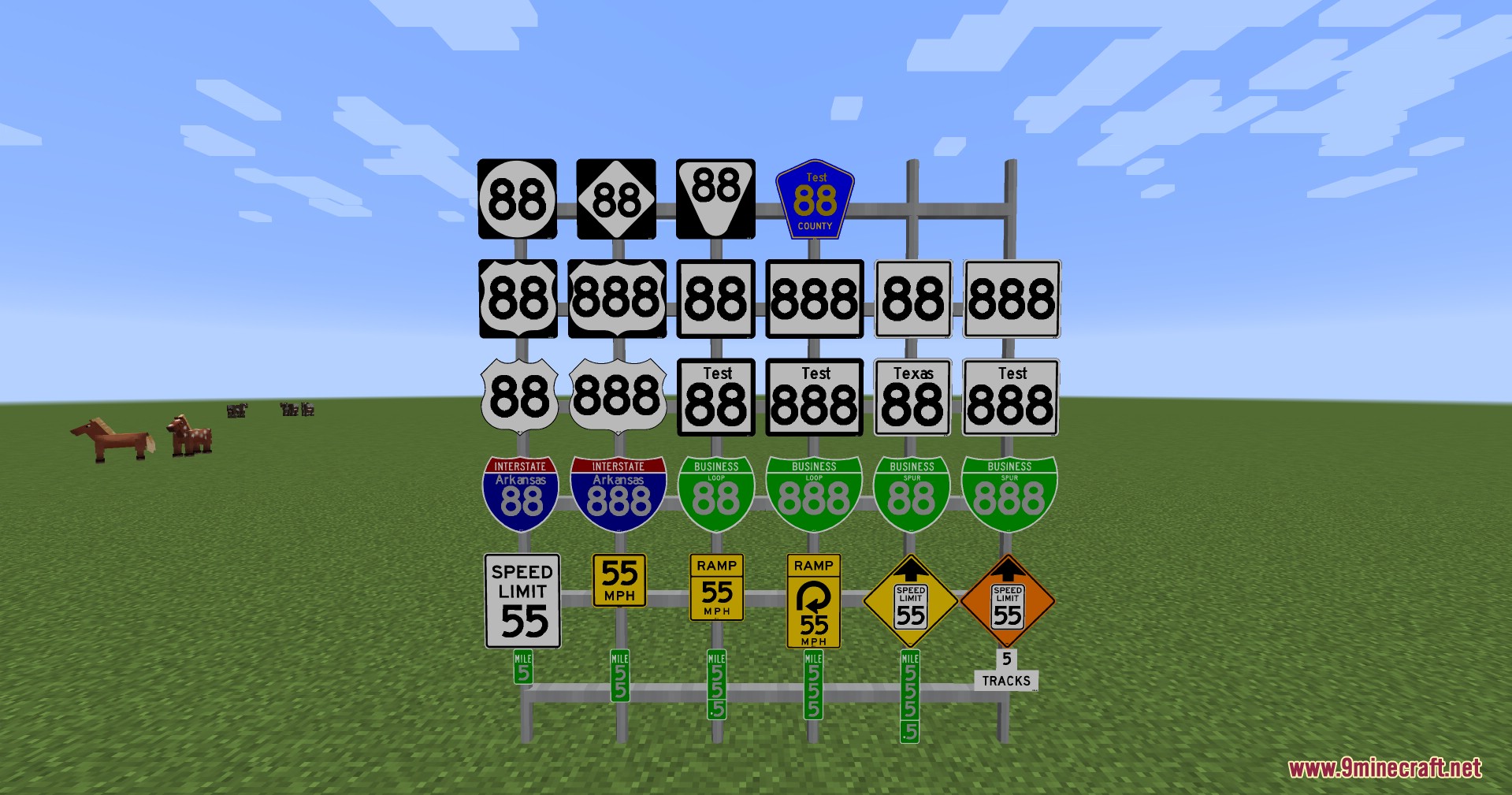 American Signs and Traffic Signals Pack Mod (1.12.2) - USA MUTCD 10