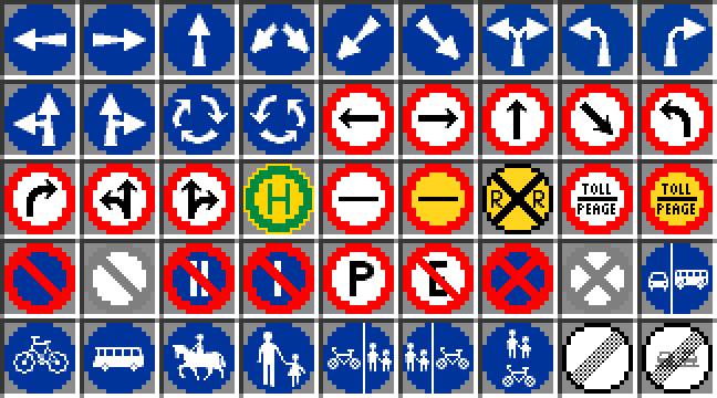 Blu's Sign Pack Mod (1.16.5, 1.12.2) - Collection of Road Signs 2