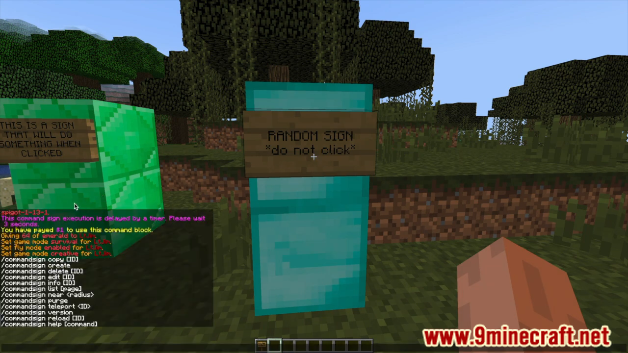 Command Signs Plugin (1.16.5, 1.12.2) - Allows Admins To Create Command Signs 4