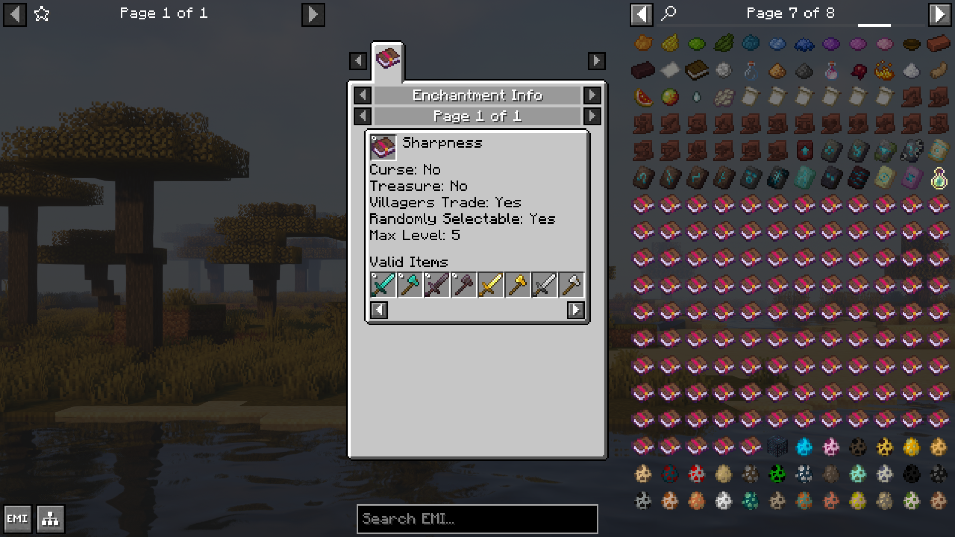 EMI Enchanting Mod (1.21.1, 1.20.1) - Basic Enchantment Information Add-On For EMI 3