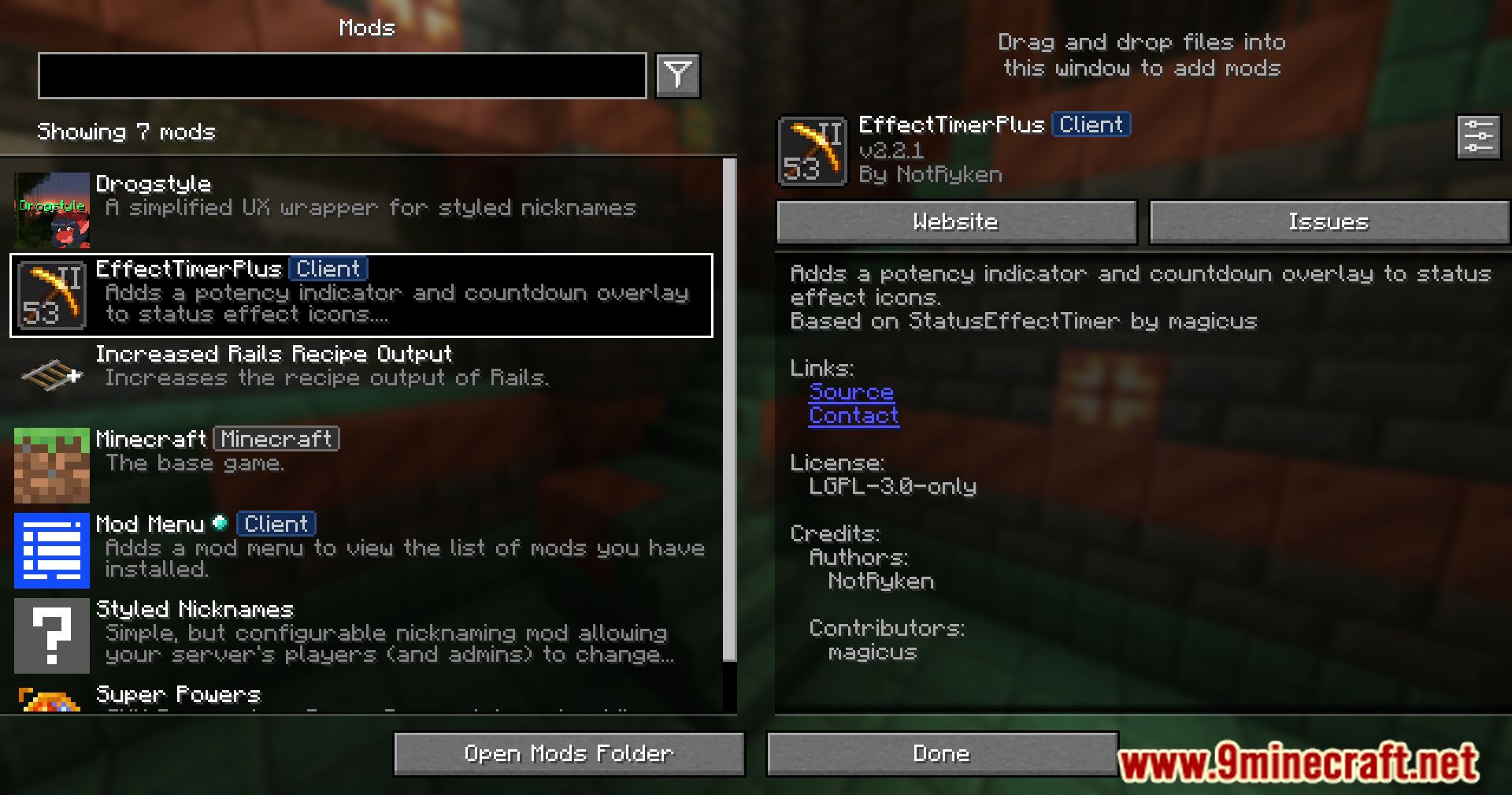 Effect Timer Plus Mod (1.21.1, 1.20.1) - Monitor Your Minecraft Status Effects 2