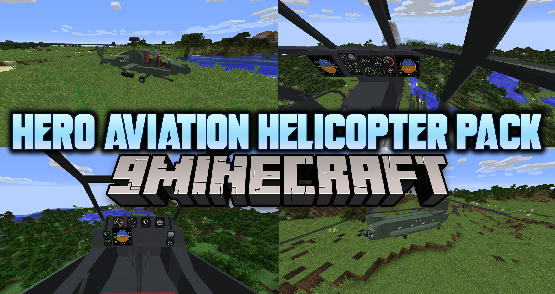 Hero Aviation Helicopter Pack Mod (1.12.2) - Real Helicopters 1