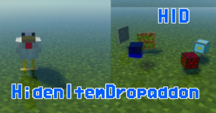 Hiden Item Drop Addon (1.21) - MCPE/Bedrock Mod 1