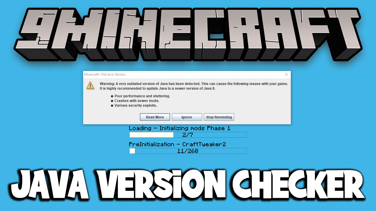 Java Version Checker Mod (1.11.2, 1.10.2) - Showing Outdated Version of Java 1