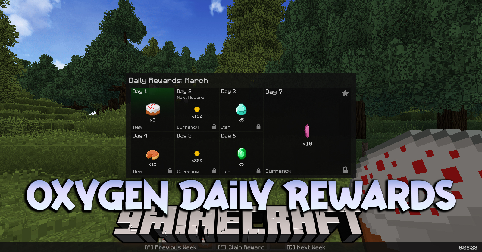 Oxygen Daily Rewards Mod (1.12.2) - Daily Rewards System 1