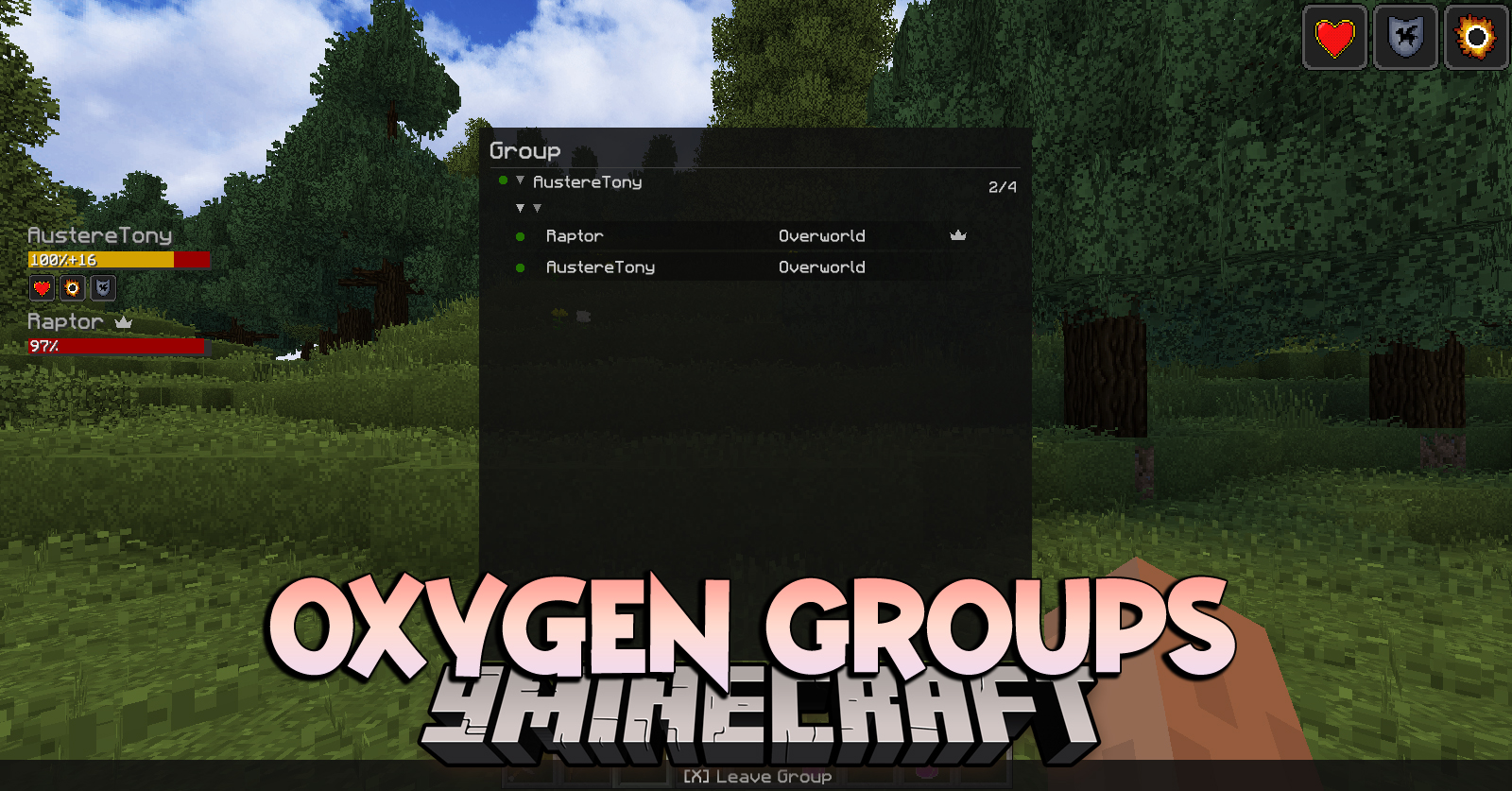 Oxygen Groups Mod (1.12.2) - The Ability to Join Groups for Joint Activities 1