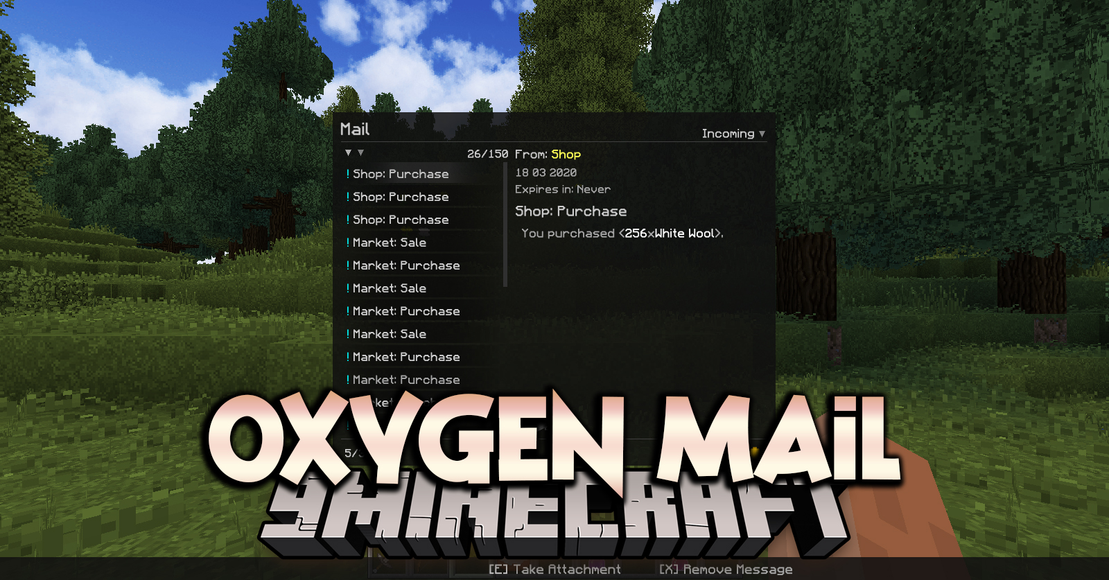 Oxygen Mail Mod (1.12.2) - Sending Letters, Money Transfers 1