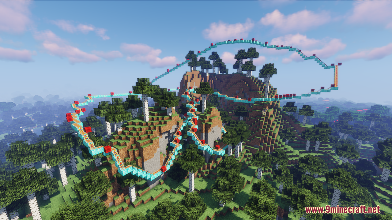 Roller Coaster and Parkour Map (1.21.1, 1.20.2) - Thrilling Combination 10