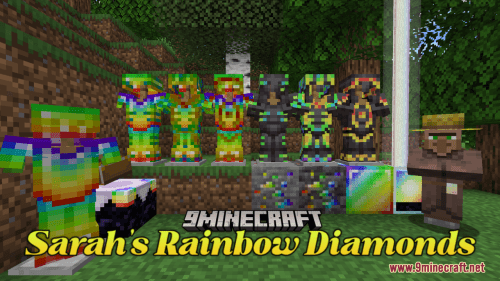 Sarah’s Rainbow Diamonds Resource Pack (1.21.1, 1.20.1) – Texture Pack Thumbnail