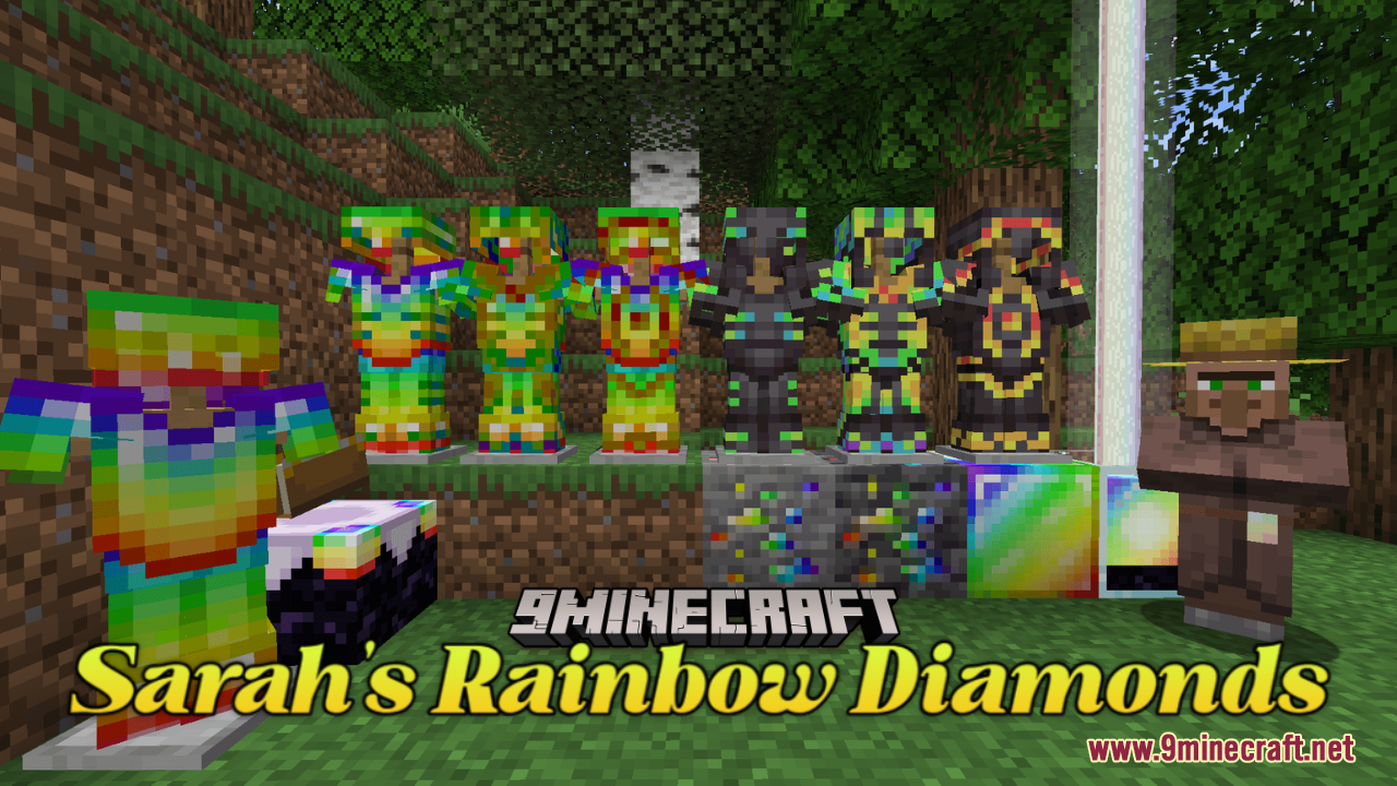 Sarah's Rainbow Diamonds Resource Pack (1.21.1, 1.20.1) - Texture Pack 1