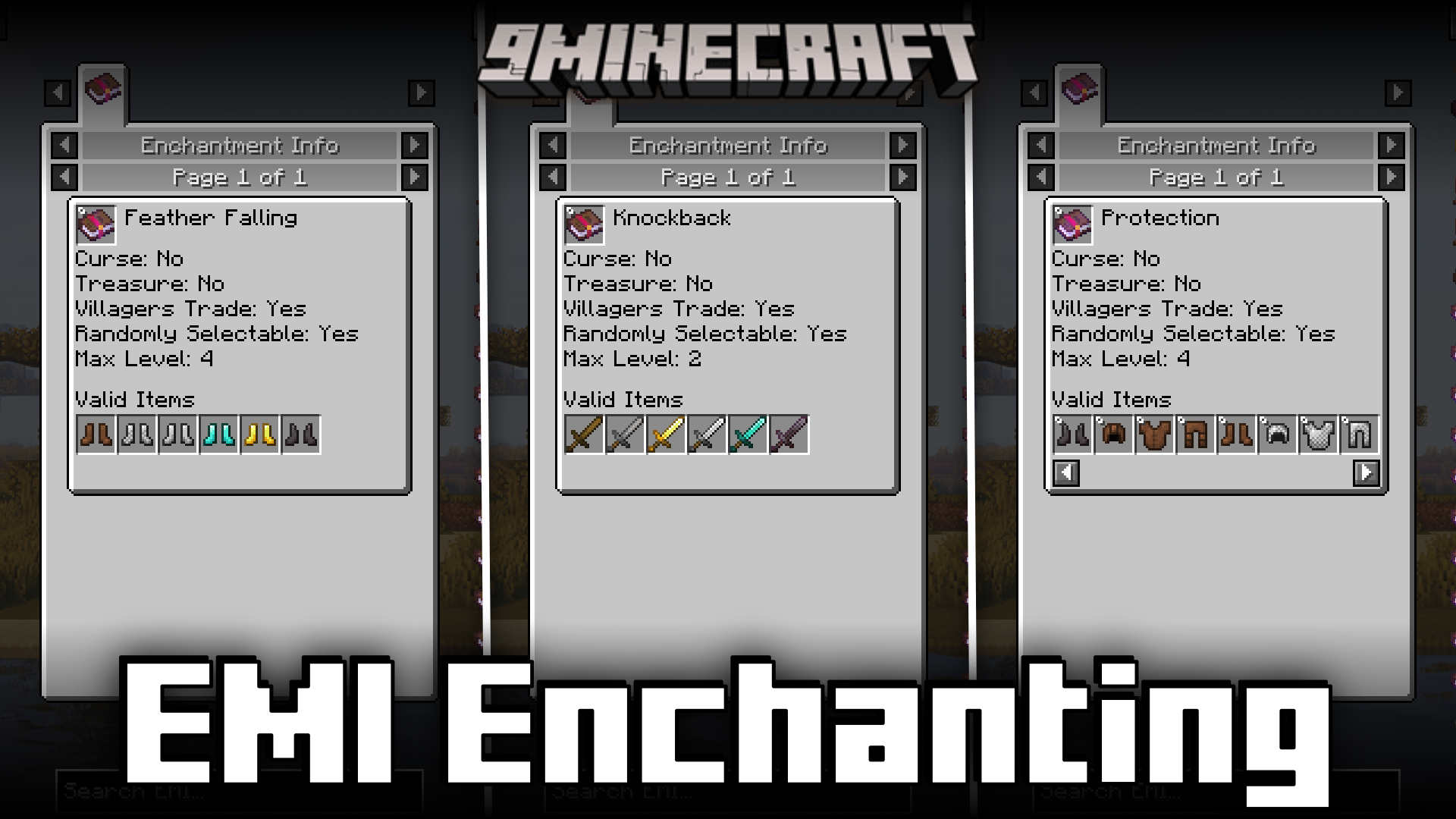 EMI Enchanting Mod (1.21.1, 1.20.1) - Basic Enchantment Information Add-On For EMI 1