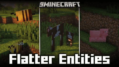 Flatter Entities Mod (1.21.1, 1.20.1) – Makes Entities Two Dimensional Thumbnail