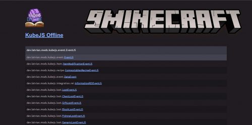 KubeJS Offline Documentation Mod (1.20.1, 1.19.2) – JavaDocs, Html Page Thumbnail
