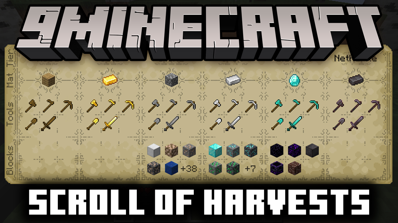 Scroll of Harvests Mod (1.20.1, 1.19.2) - Detailed Information About The Tool Tiers 1