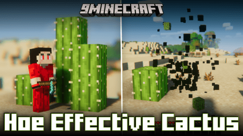 Hoe Effective Cactus Mod (1.21.1, 1.20.1) – Mine Cacti Faster Using Hoes Thumbnail