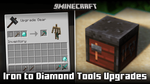 Iron To Diamond Tools Upgrades Mod (1.21.1, 1.20.1) – Upgrade Using Smithing Table Thumbnail