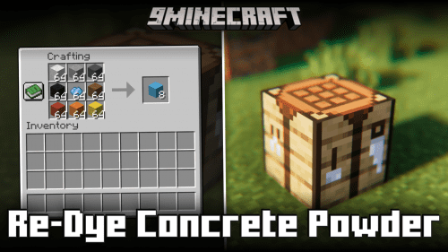 Re-Dye Concrete Powder Mod (1.21.1, 1.20.1) – Allows Recoloring Of Concrete Powder Thumbnail