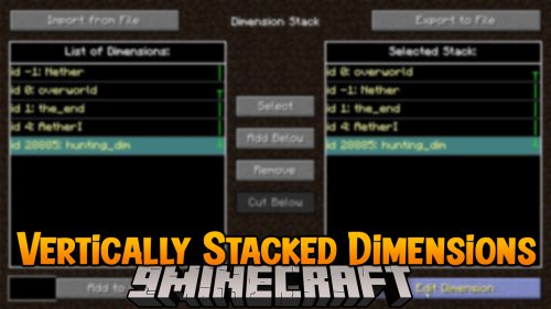 Vertically Stacked Dimensions Mod (1.12.2) – Easier Way to Connect Dimensions Thumbnail