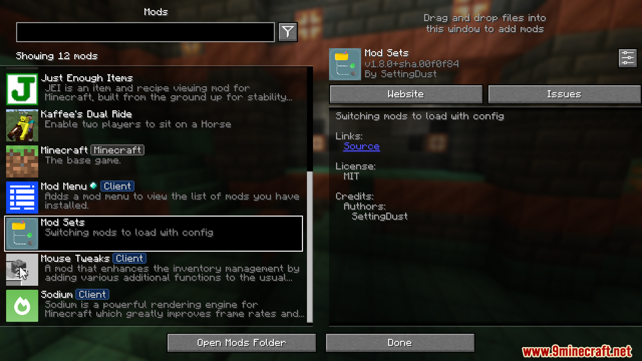 Mod Sets Mod (1.21.1, 1.20.1) - Enable or Disable Mods In-game 3