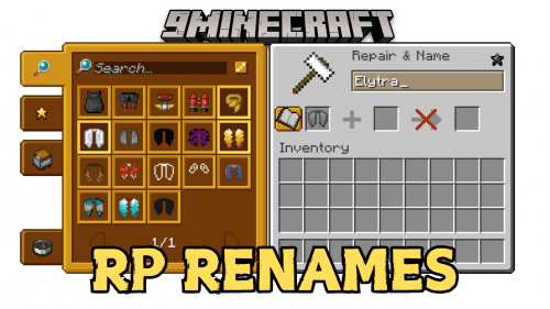 RP Renames Mod (1.21.1, 1.20.1) – Easy to Find And Use New Textures Thumbnail