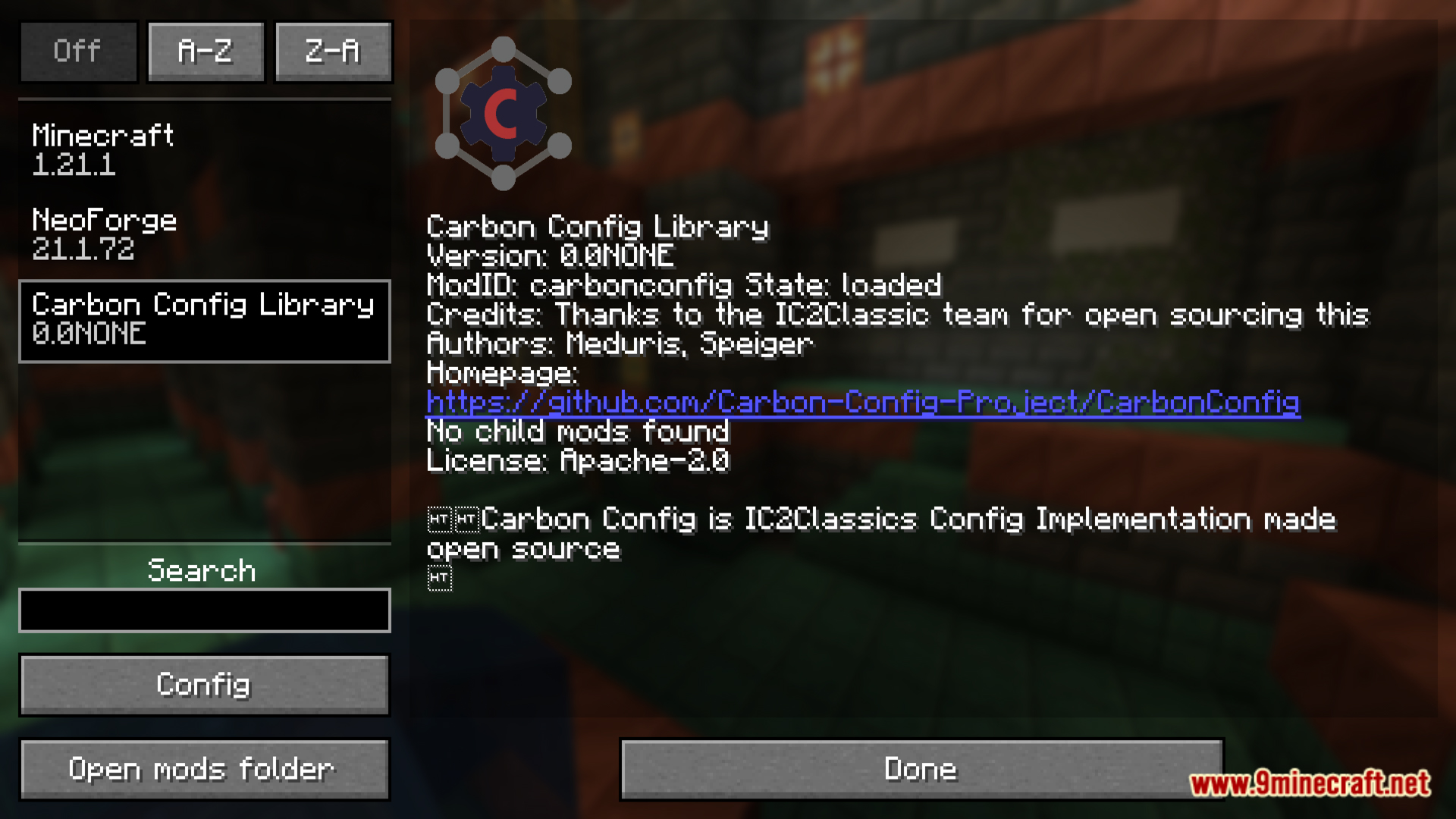 Carbon Config Mod (1.21.1, 1.20.1) - Simplify Mod Settings With Carbon Config 2