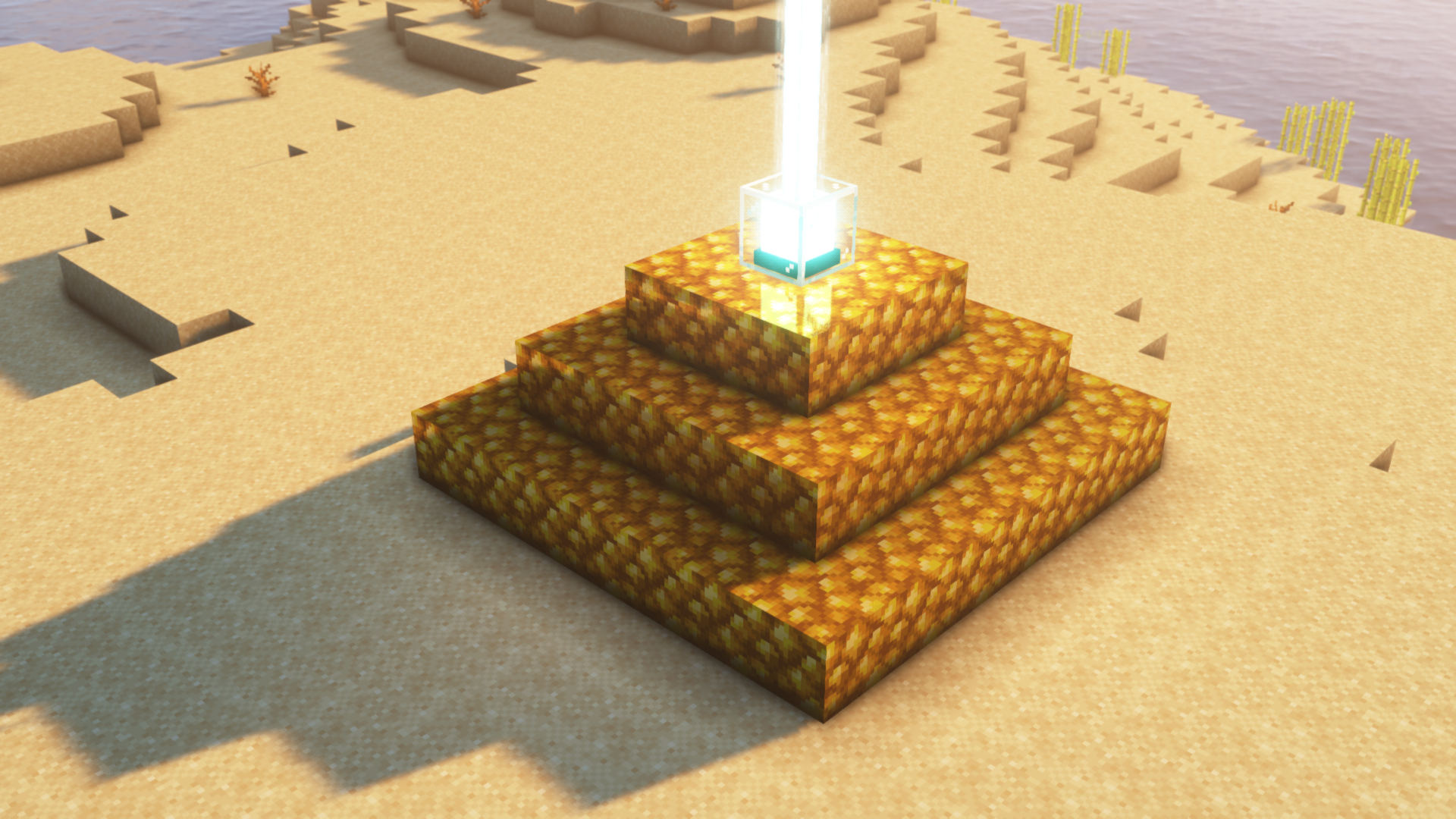 Raw Gold Beacon Base Mod (1.21.1, 1.20.1) - Use Raw Gold Blocks For Beacon Base 2