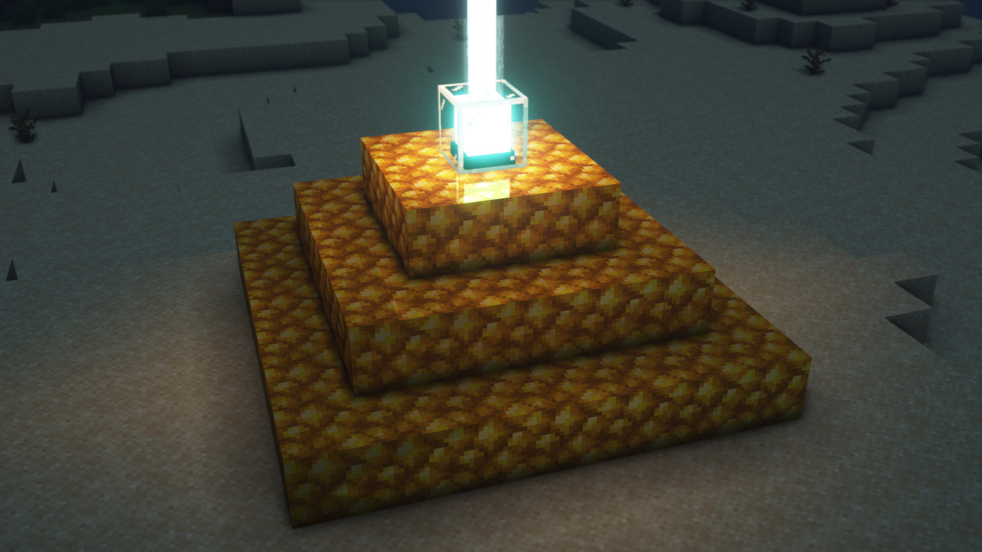 Raw Gold Beacon Base Mod (1.21.1, 1.20.1) - Use Raw Gold Blocks For Beacon Base 4