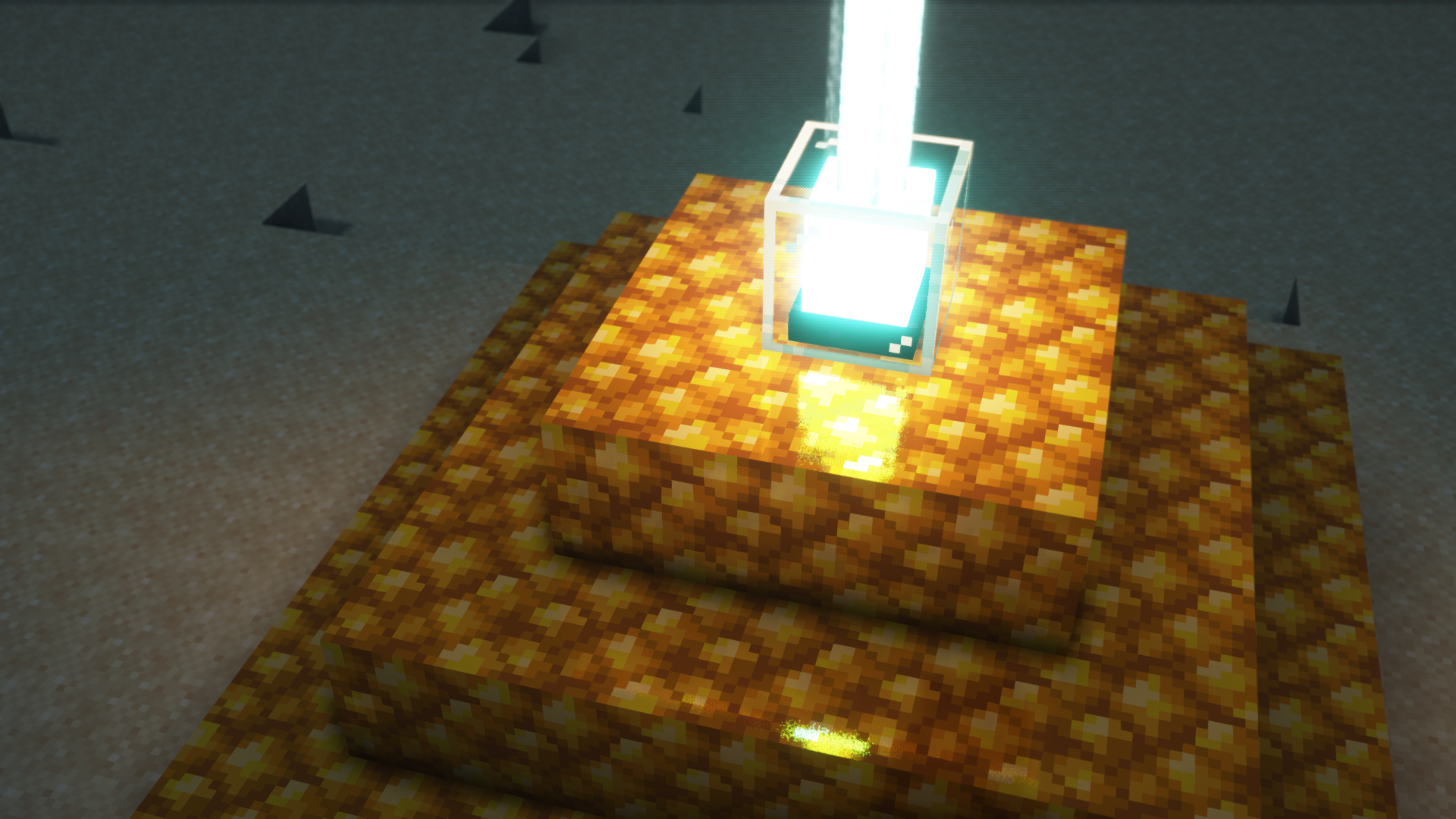 Raw Gold Beacon Base Mod (1.21.1, 1.20.1) - Use Raw Gold Blocks For Beacon Base 5