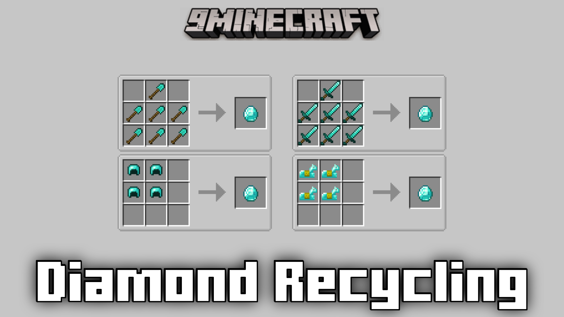 Diamond Recycling Mod (1.21.1, 1.20.1) - Recycle Diamond Tools, Armor & Templates 1