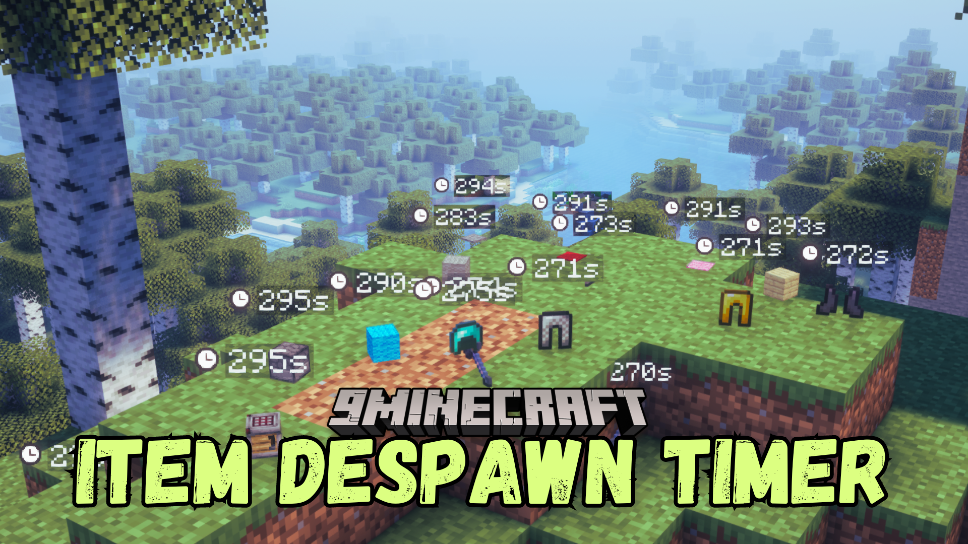 Item Despawn Timer Mod (1.21.1, 1.20.1) - Shows A Timer above Dropped Items 1