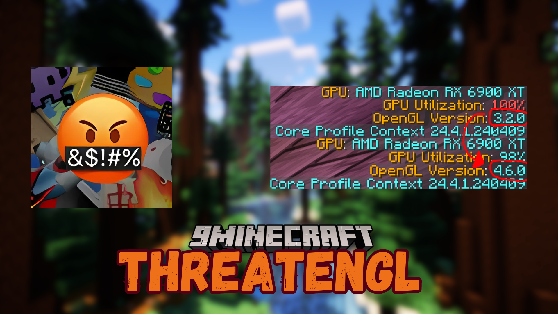 ThreatenGL Mod (1.21.1, 1.20.1) - Forces The Game to Use The Latest OpenGL 1