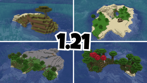 7 New Island Minecraft Seeds (1.21.4, 1.21.1) – Java/Bedrock Thumbnail