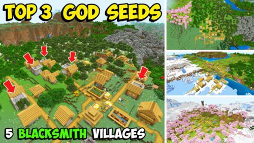 Top 3 Five Blacksmith Village Seeds For Minecraft (1.21.4, 1.21.1) – Bedrock Edition Thumbnail