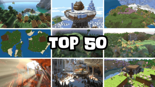 Top 50 Best Minecraft Seeds Ever (1.21.4, 1.21.1) – Java/Bedrock Edition Thumbnail