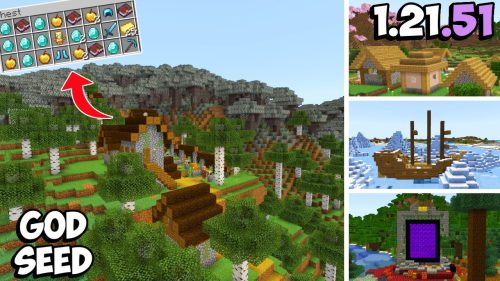 Great Survival Seeds For Minecraft (1.21.5, 1.21.1) – Bedrock Edition Thumbnail