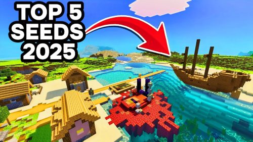 Top 5 Minecraft Seeds You Need To Try In 2025 (1.21.5, 1.21.1) – Bedrock Edition Thumbnail