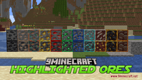 Highlighted Ores Resource Pack (1.21.7, 1.20.1) – Texture Pack Thumbnail